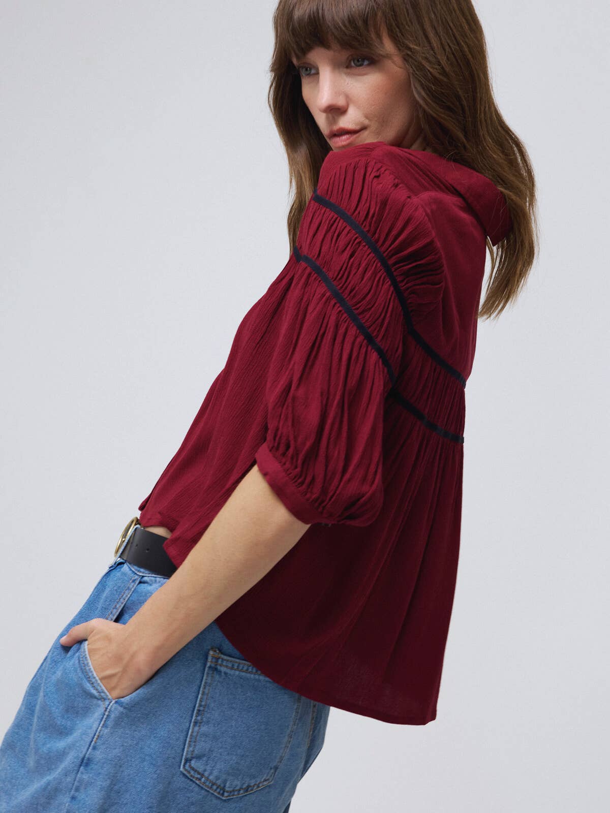 Textured Pleated Blouse