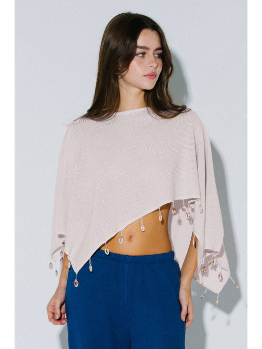 Beaded Lurex Poncho