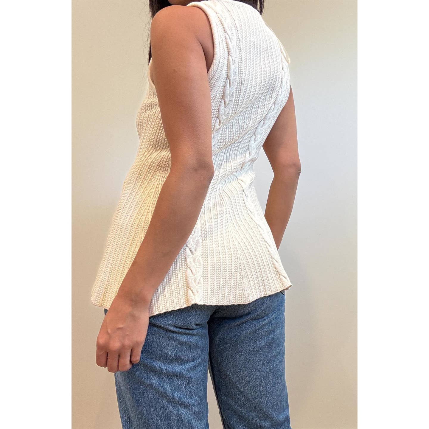 Cable Knit Peplum Top