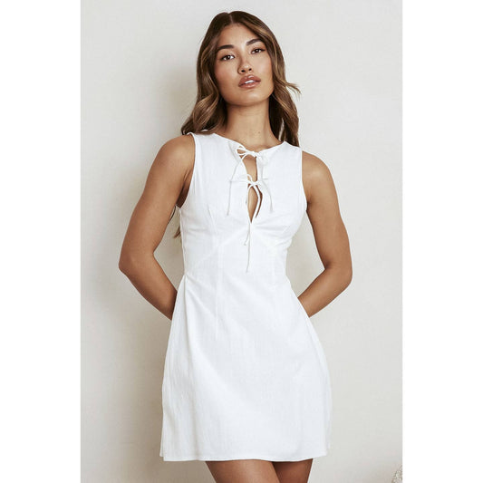 Solid Keyhole Mini Dress