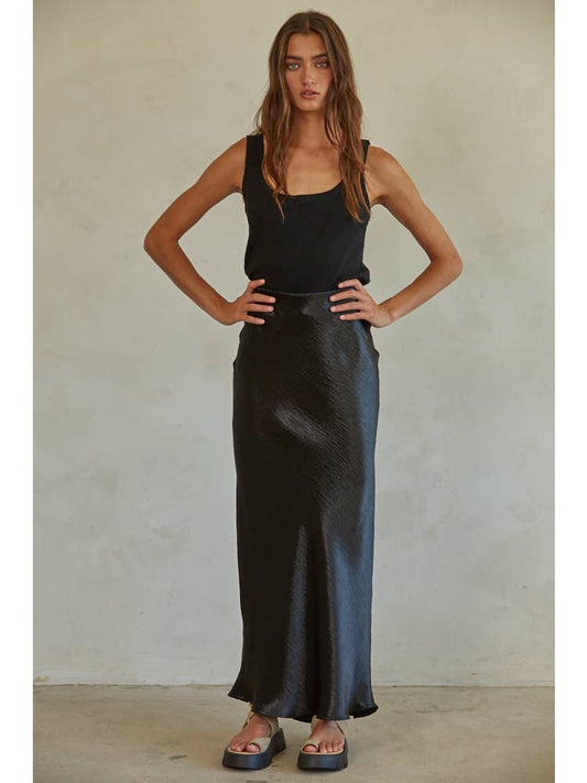 Satin Maxi Pencil Skirt