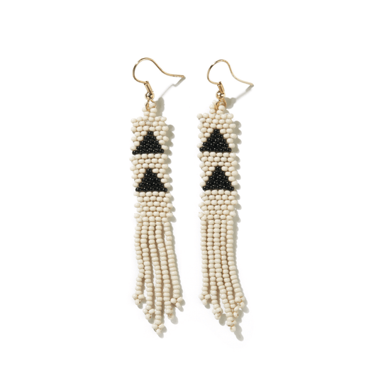 Emma Triangles Beaded Fringe Earrings