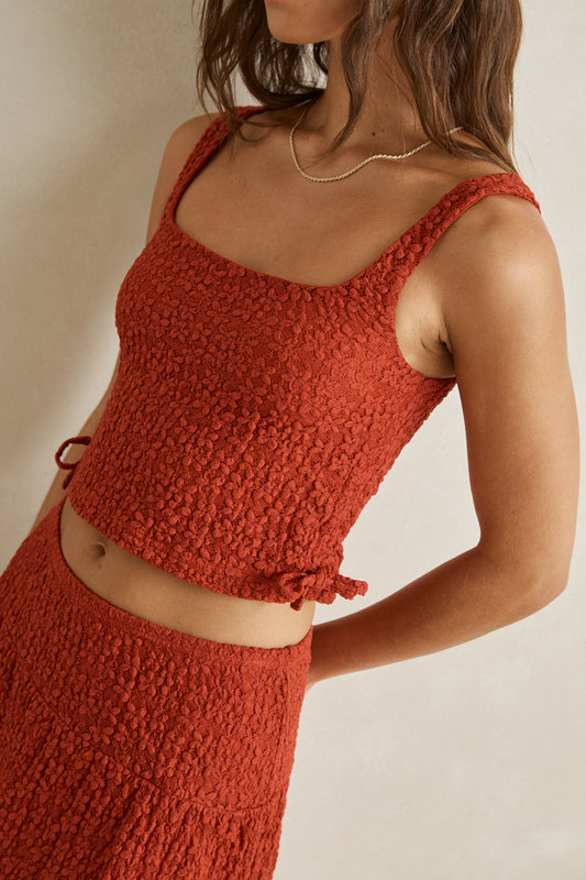 gigi lace tie side top
