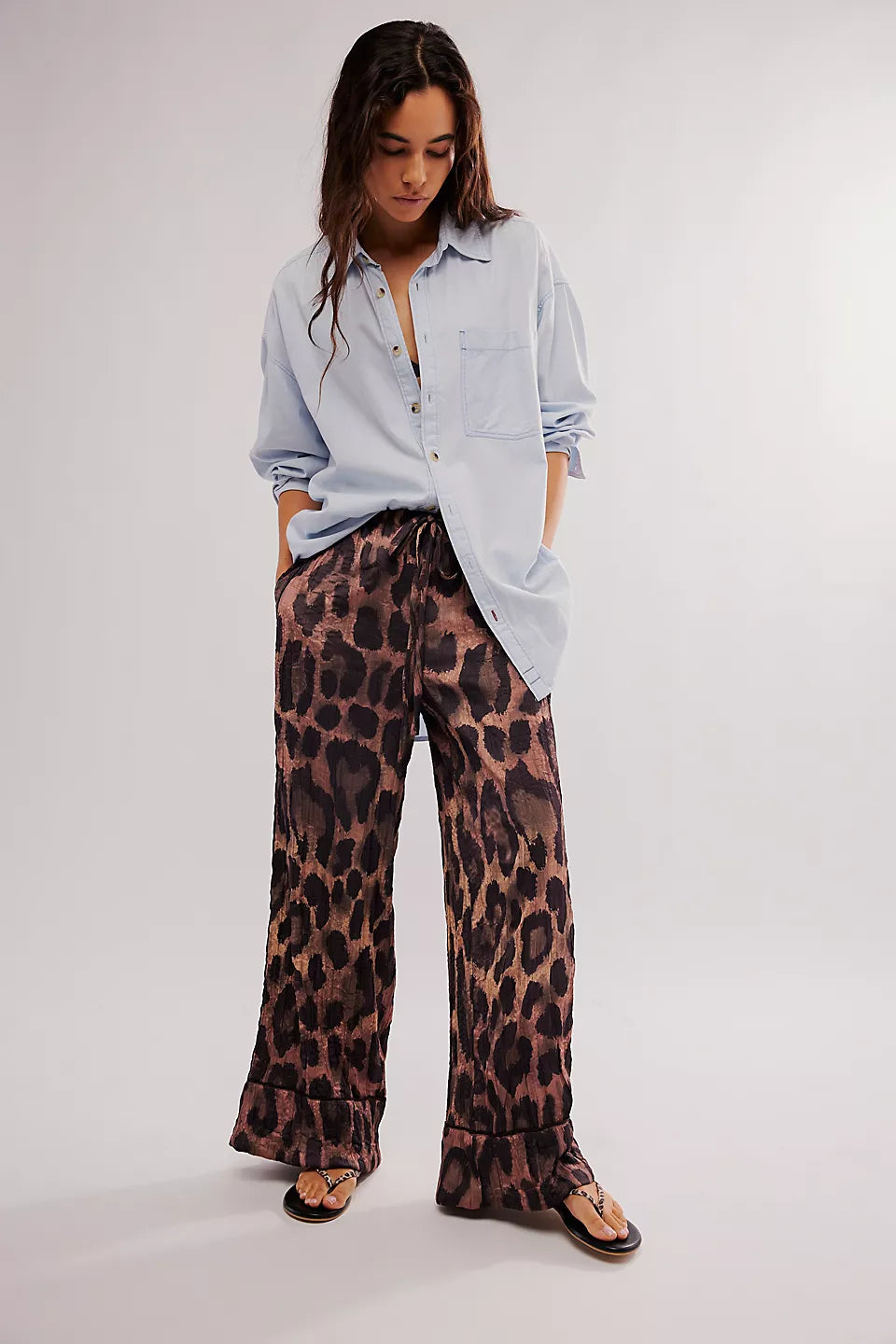 All Out Satin Leopard Pants