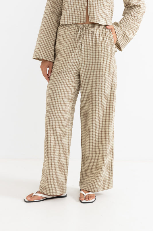 luca checked drawstring pant