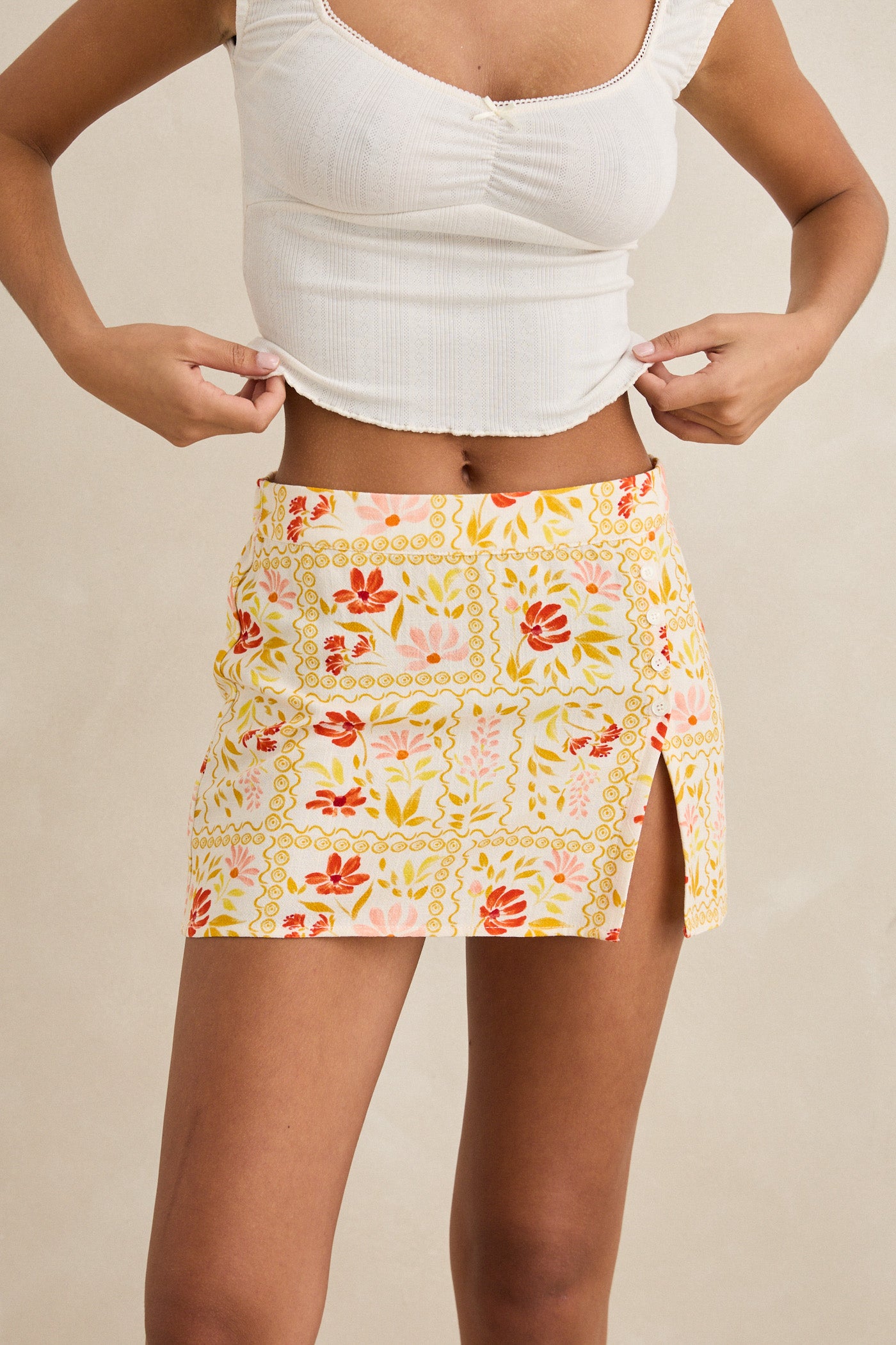 wildflower mini skirt