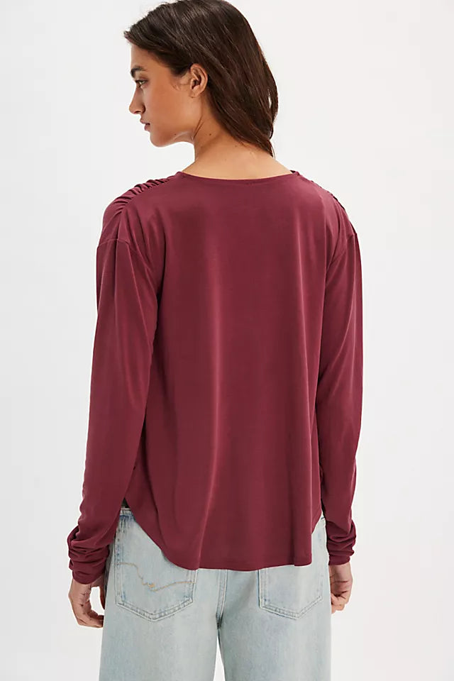 Jane Draped Long Sleeve Top