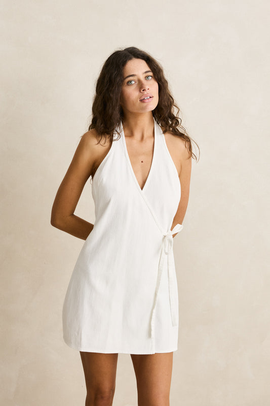 louise wrap mini dress