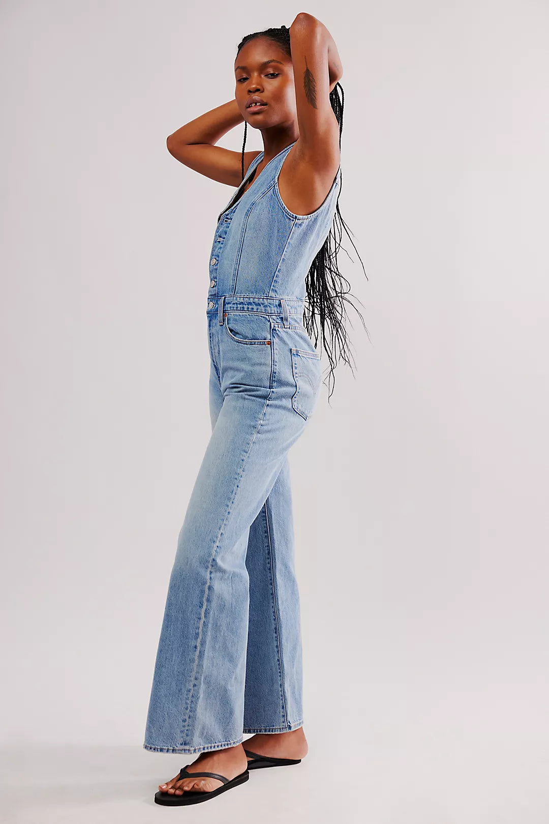 Denim Vest Wide-Leg Jumpsuit