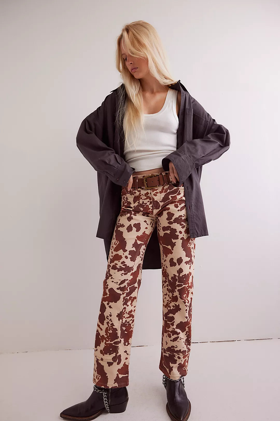 Risk Taker Mid-Rise Printed Jeans