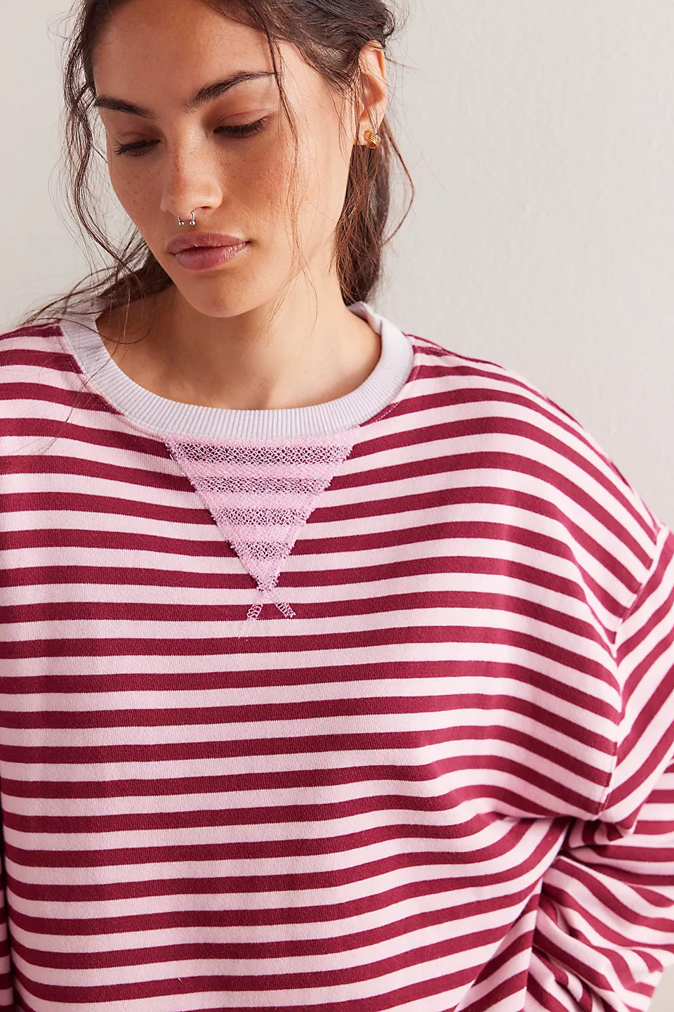 Classic Striped Oversized Crewneck