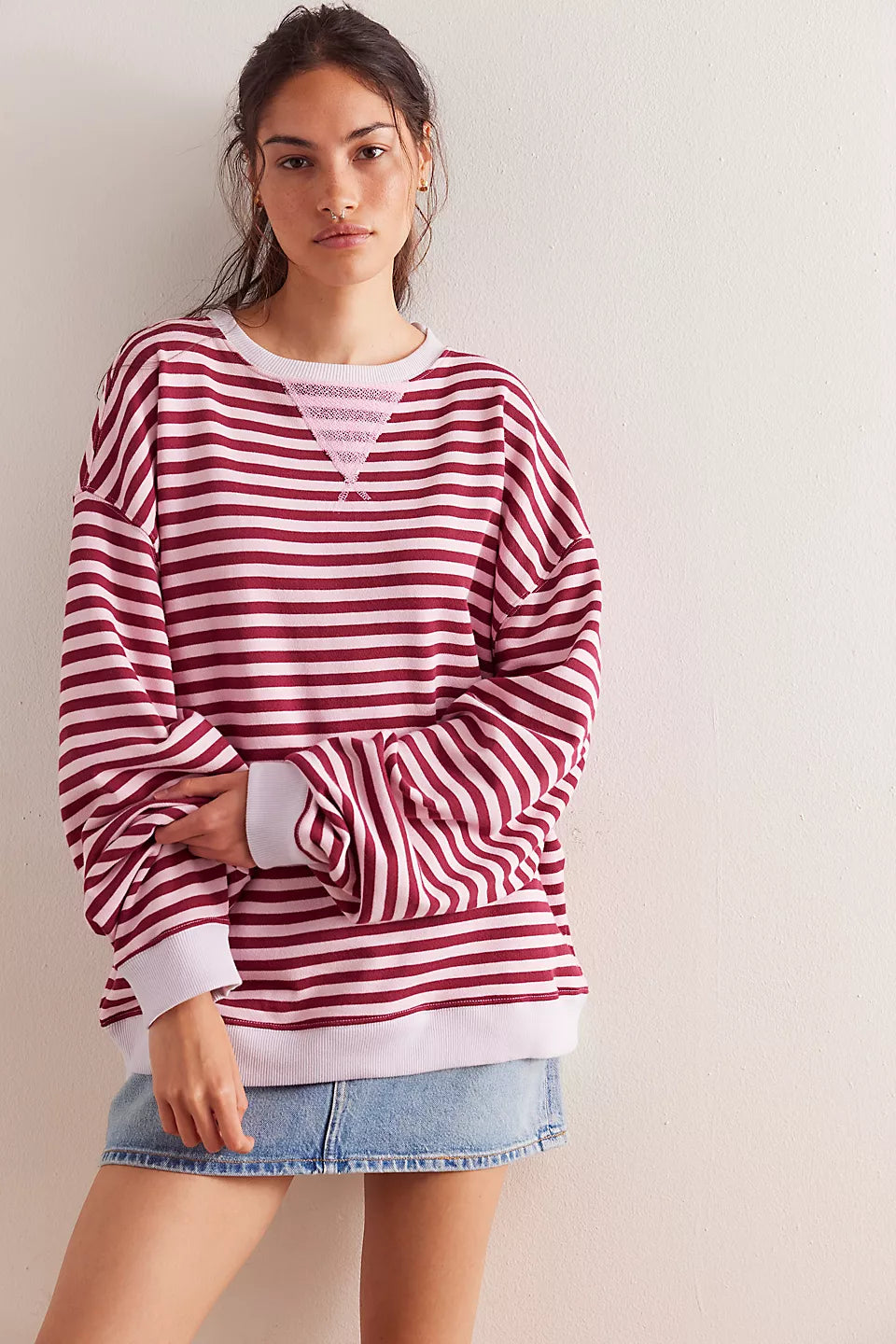 Classic Striped Oversized Crewneck