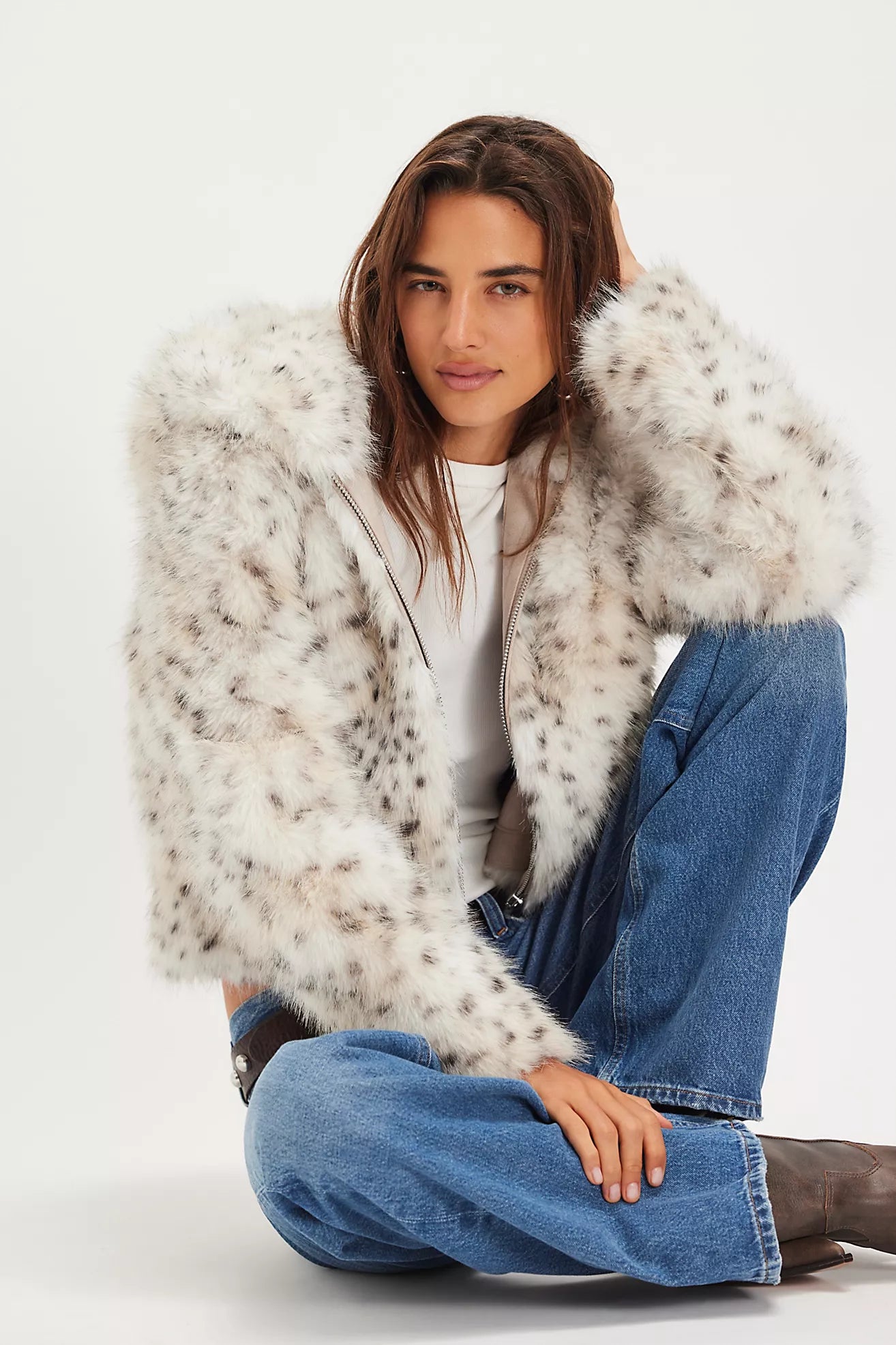 Louder Please Hooded Faux Fur Jacket