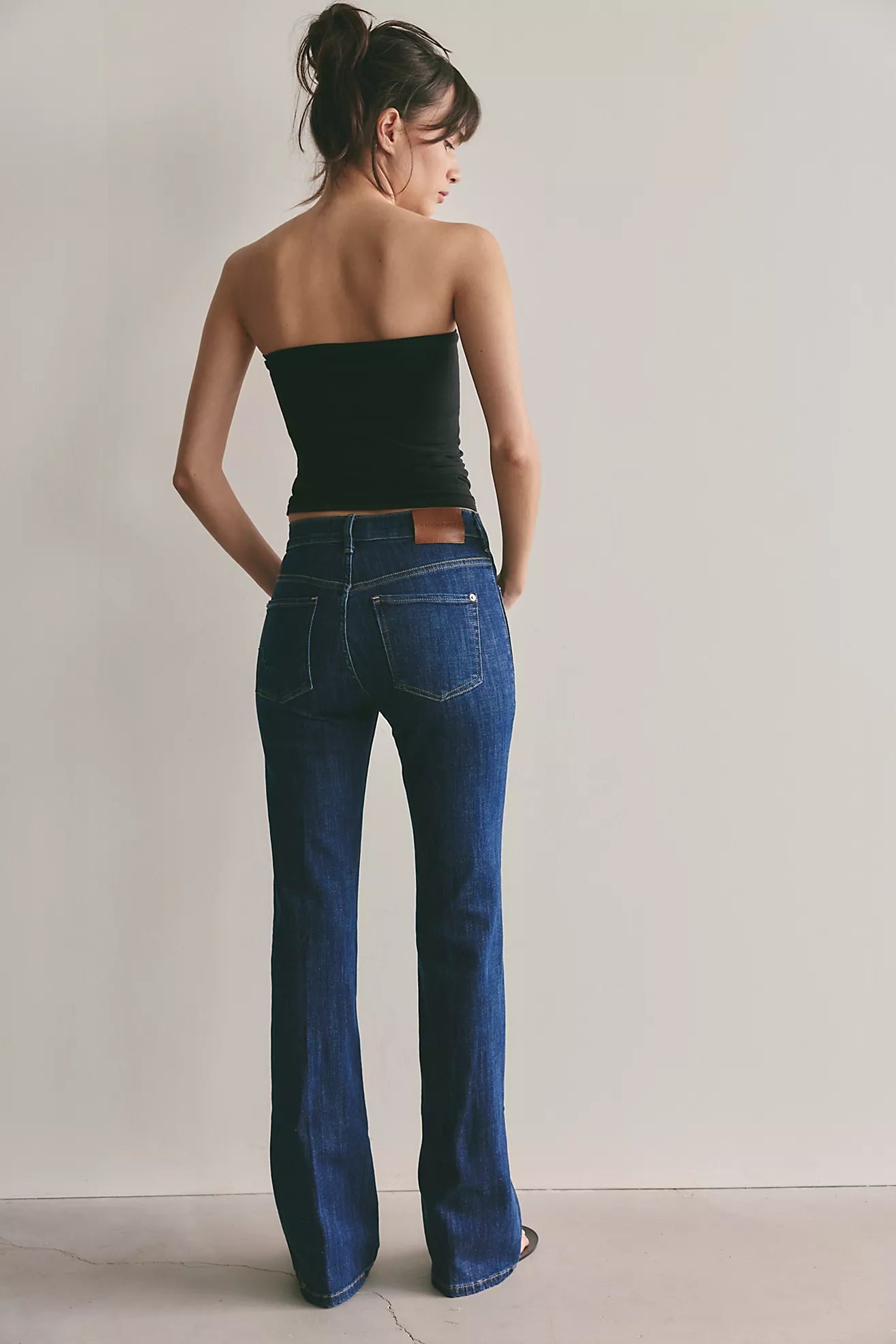 Double Knot High-Rise Straight Bootcut Jeans