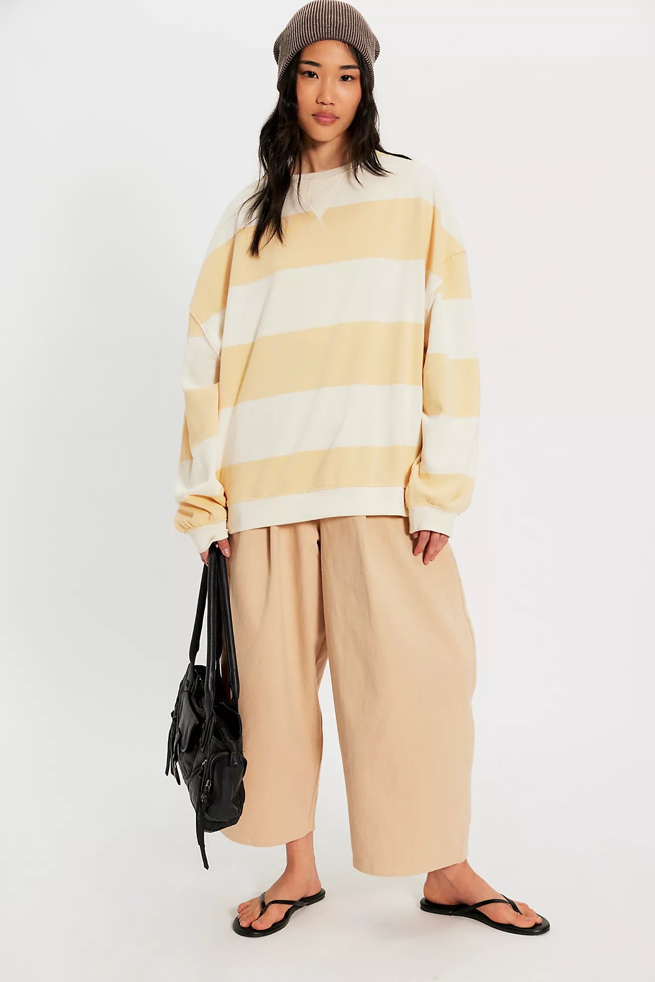 Classic Striped Oversized Crewneck