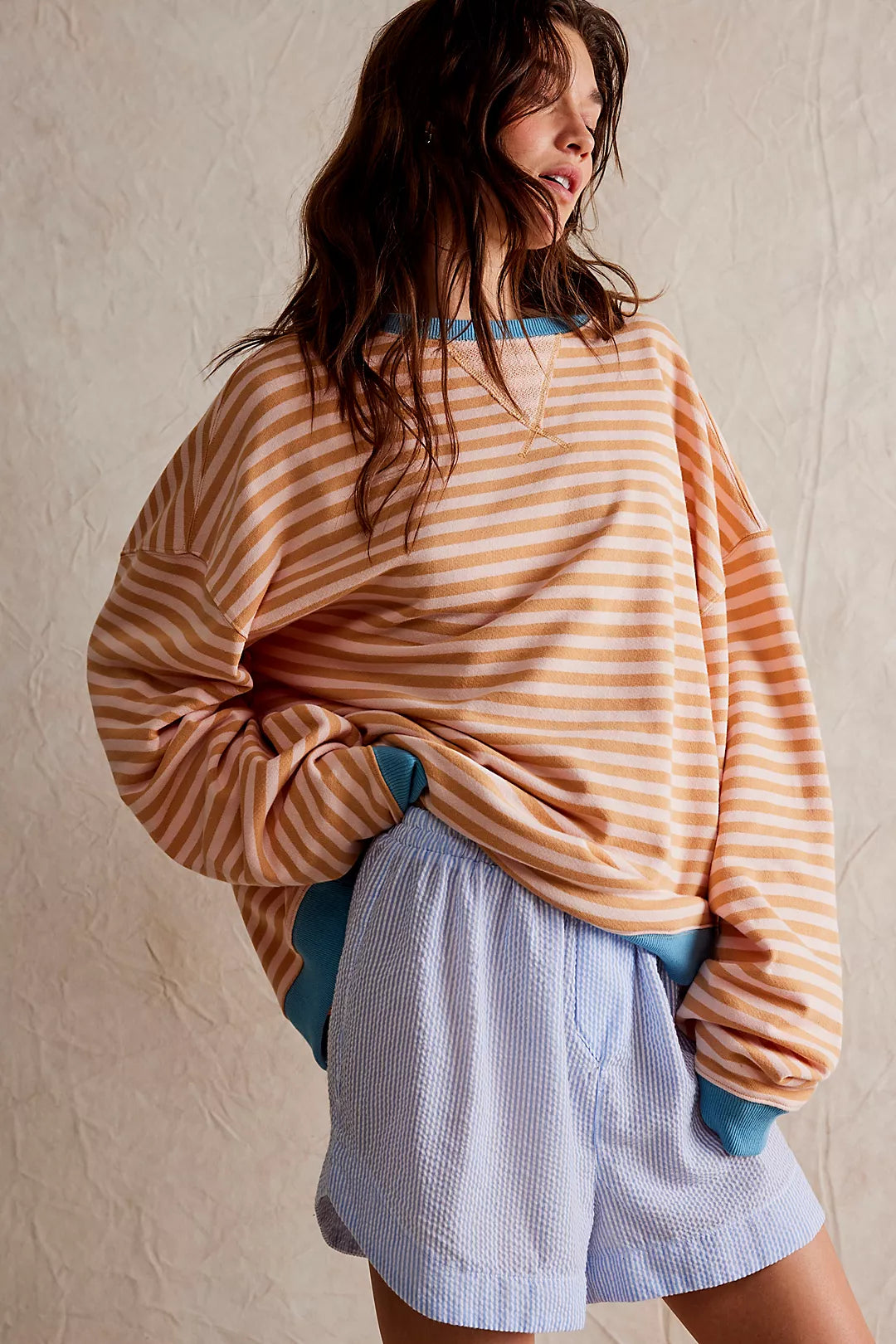 Classic Striped Oversized Crewneck