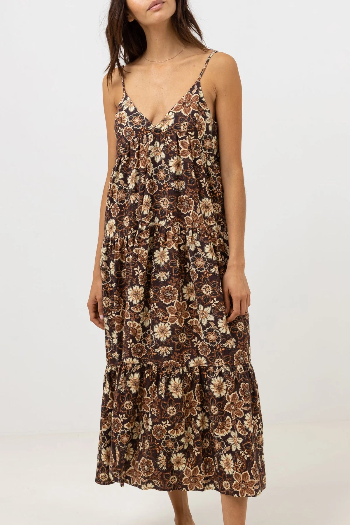 Cantabria Floral Tiered Midi Dress
